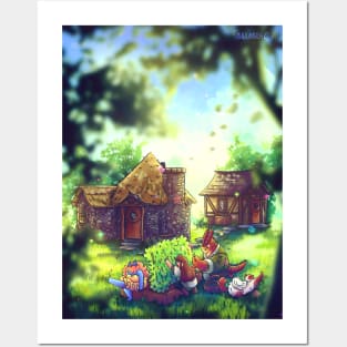 Peaceful Cottage Gardening - "Seb & Spice" Art Posters and Art